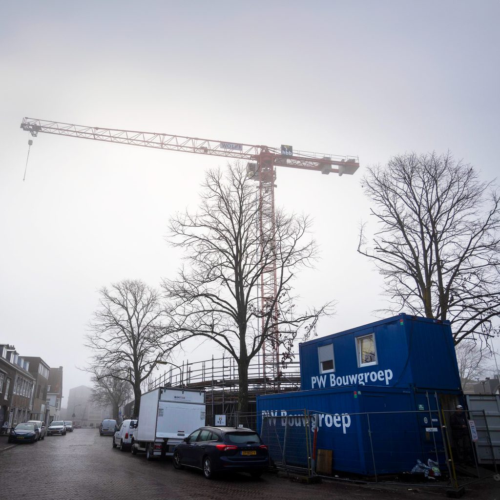 PW Bouwgroep bouwproject met containers